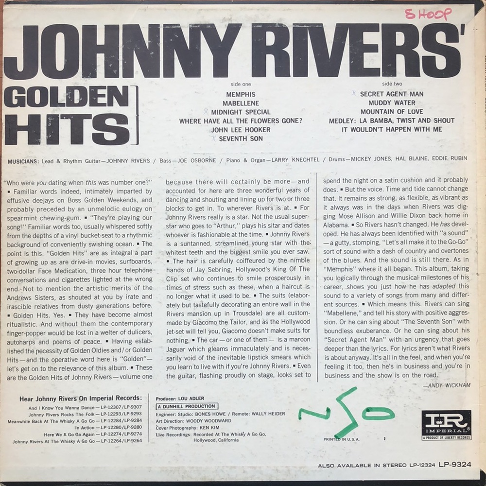 Johnny Rivers' Golden Hits '66 - Picture 6 of 7